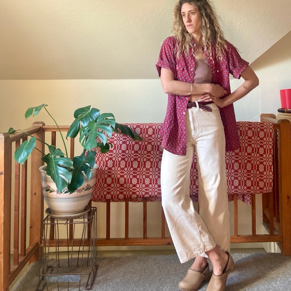 BDG White Corduroy Wide Leg Sailor Pants